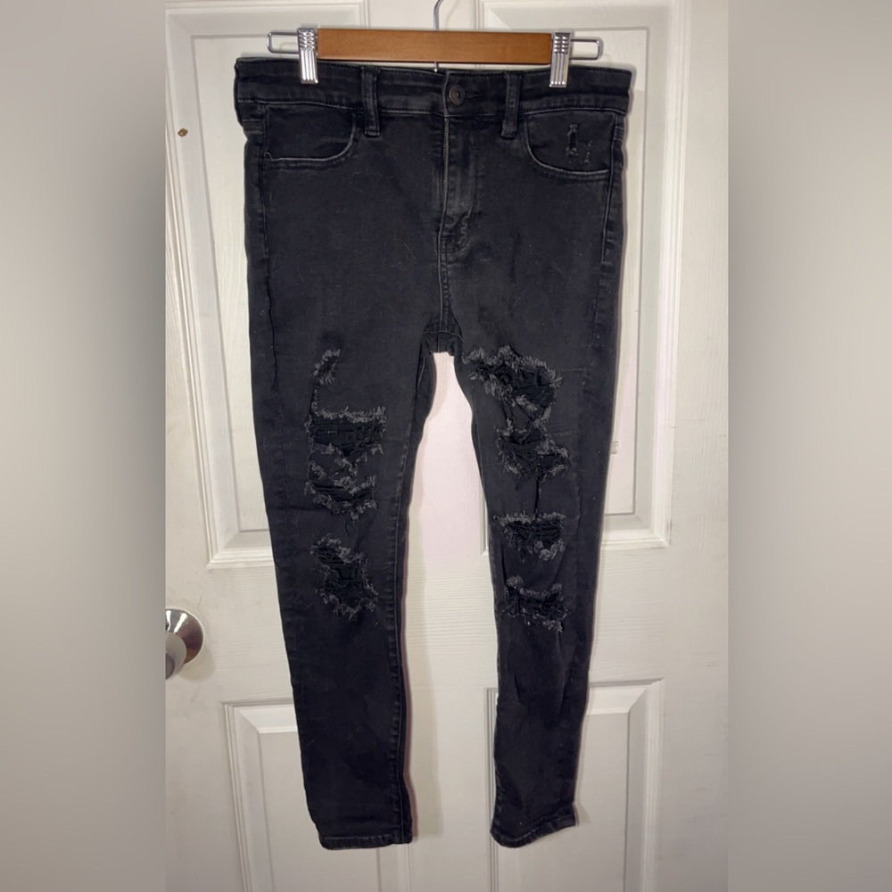 black ripped jeans